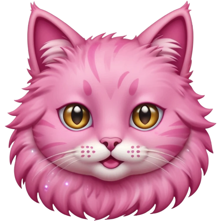 pink cat with glitter winking its right eye emoji