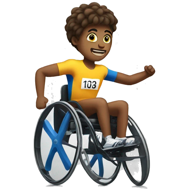 An athlete in a wheelchair in a race. emoji
