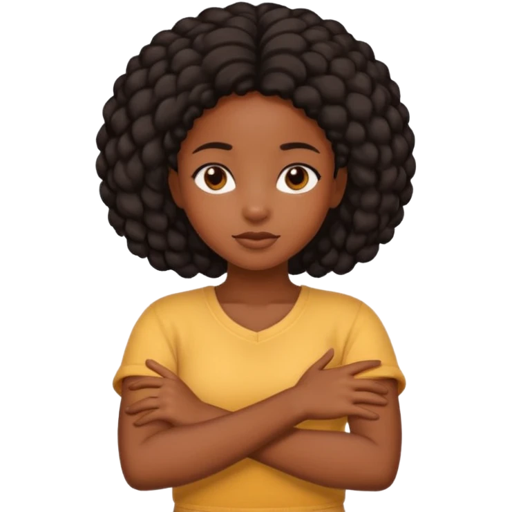 black girl crossing her arms emoji