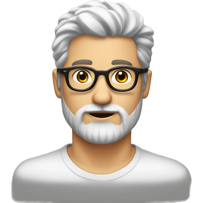 homem branco gordo rosto arredondado oculos e barba emoji