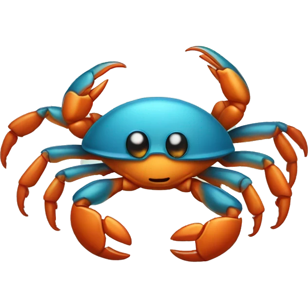 Crab with shy face emoji
