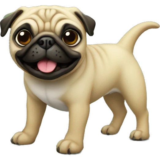 Pug with dinosaur custom emoji
