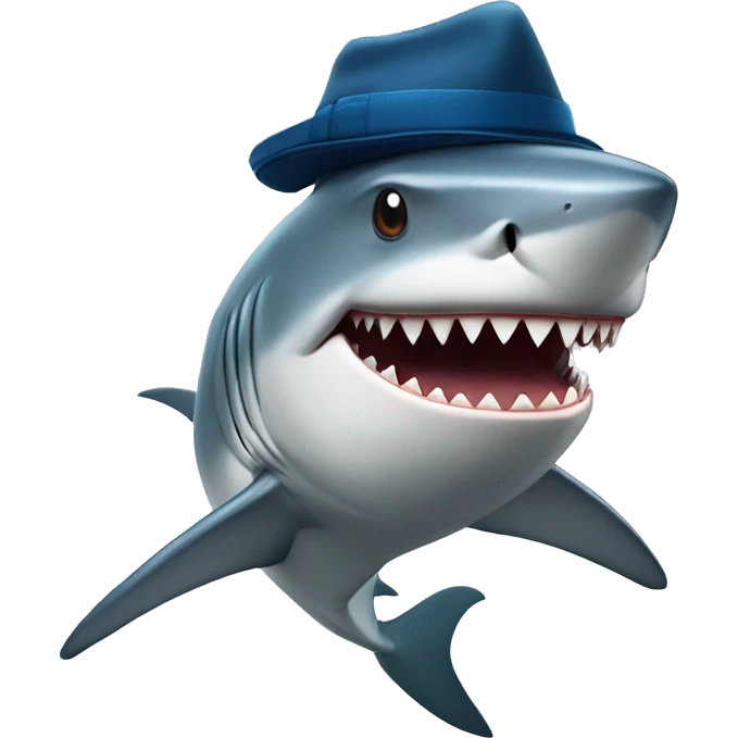 shark wearing a hat emoji