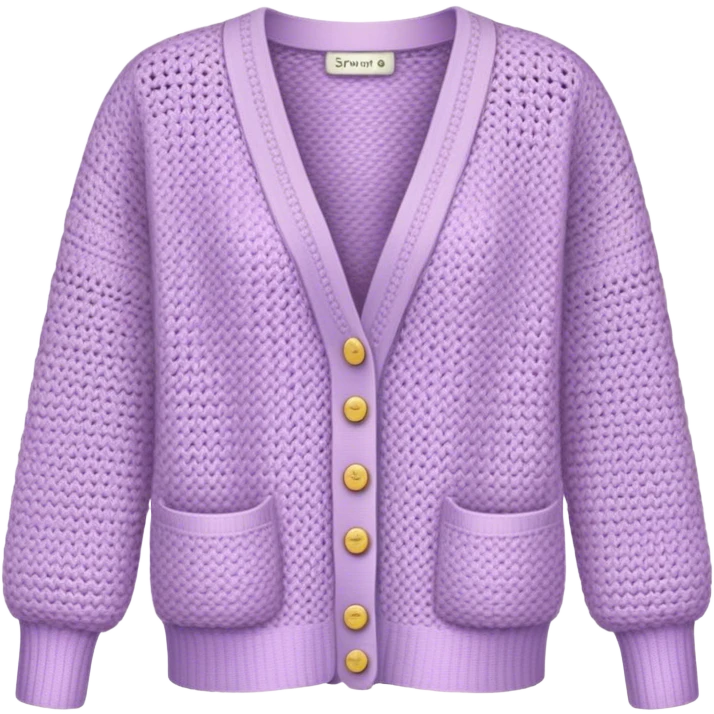 pastel muted purple crocheted cardigan emoji