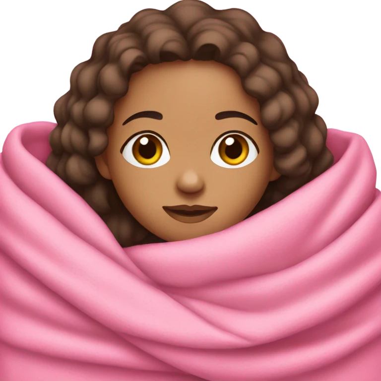 Lightskin girl wrapped in pink blanket emoji