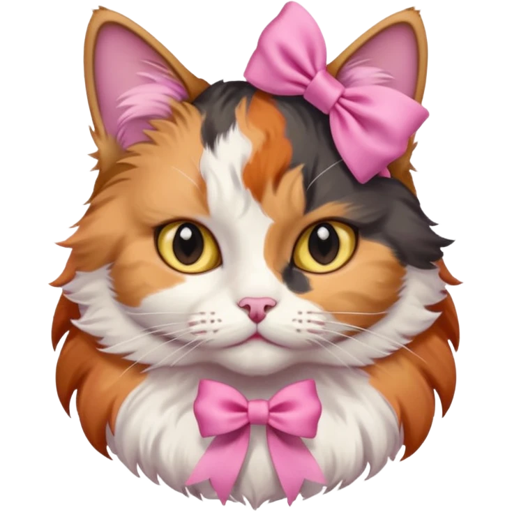cat with pink ribbon on ear emoji