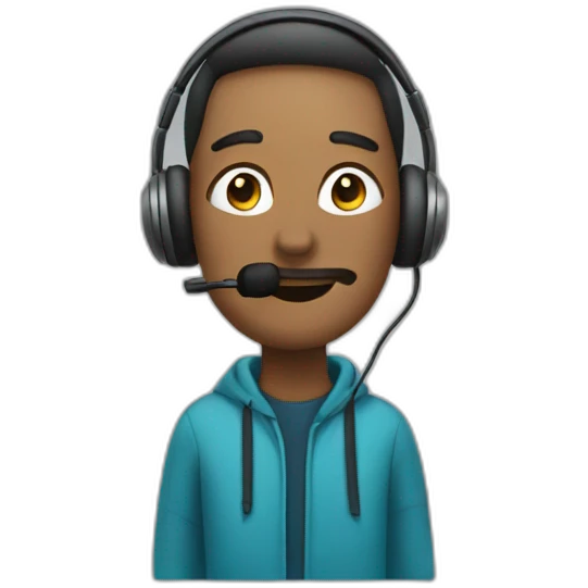 men with a mic and a headphone emoji