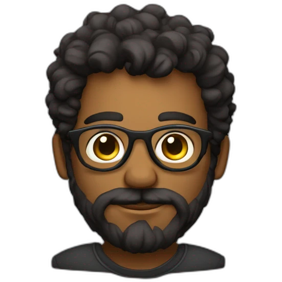 hombre de piel oscura pelo corto y rizado con lentes de sol  emoji