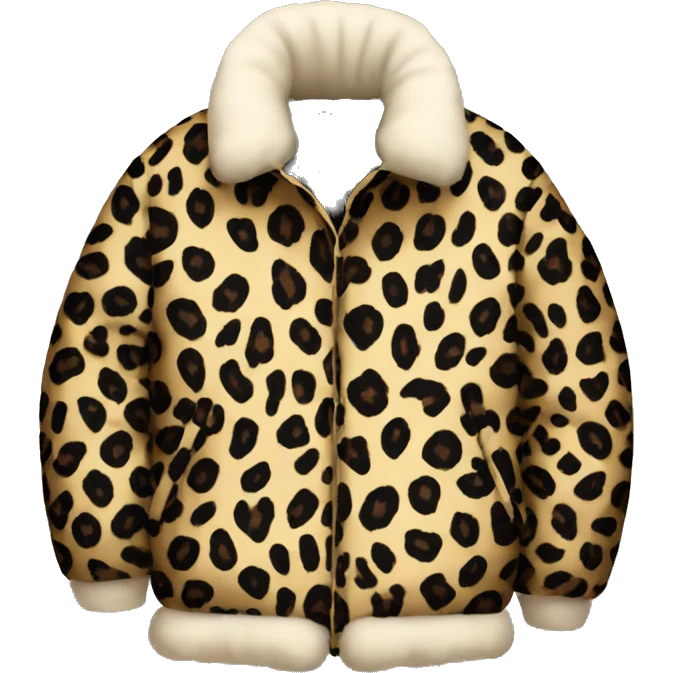 Leopard print puffer coat emoji