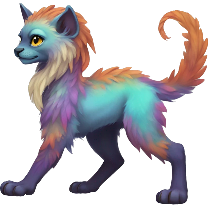 Colorful vernid fantasy creature LiLaiRa GriffSnuff Kamirah Falvie whiskers paws full body  emoji