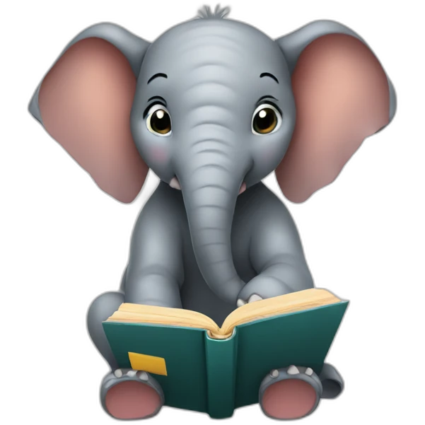 An elephant with a book emoji