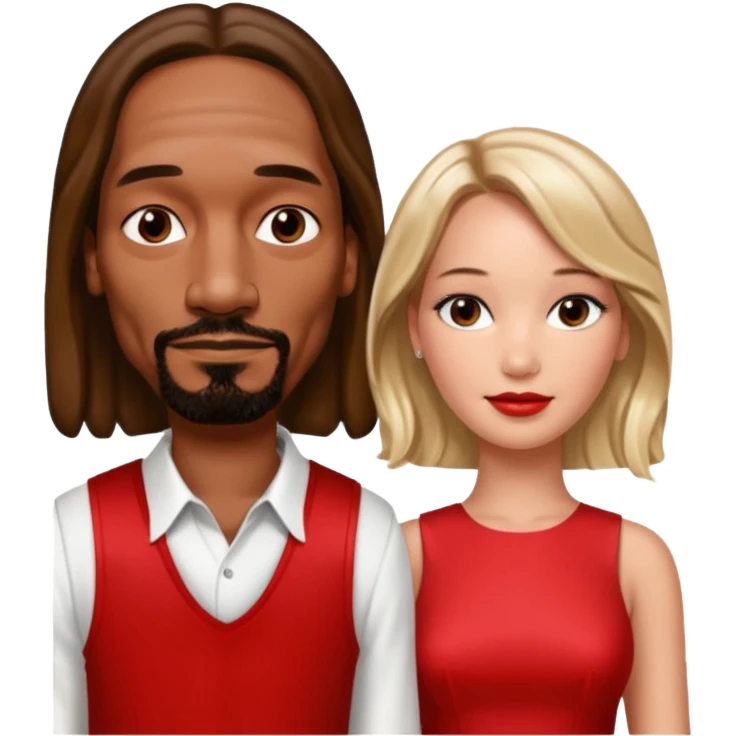  snoop dogg and Jennifer Lawrence in red dress emoji