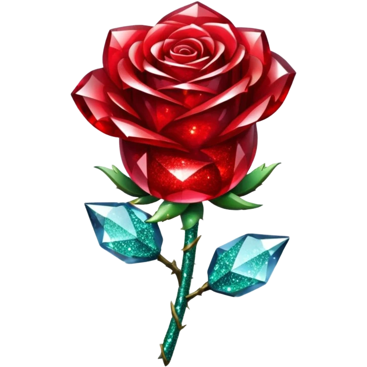glitter red crystal rose emoji