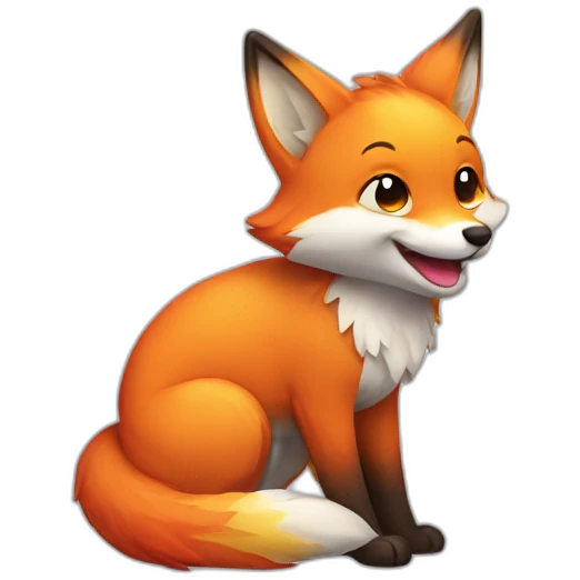 Rainbow fox smiling emoji