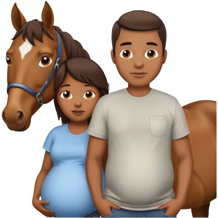 pregnant man with horse emoji