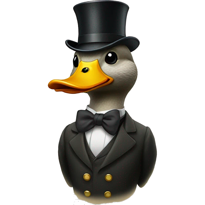 duck wearing a monocle, a famous linguist emoji