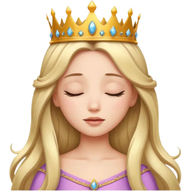 a beautiful princess closing her eyes calmly emoji