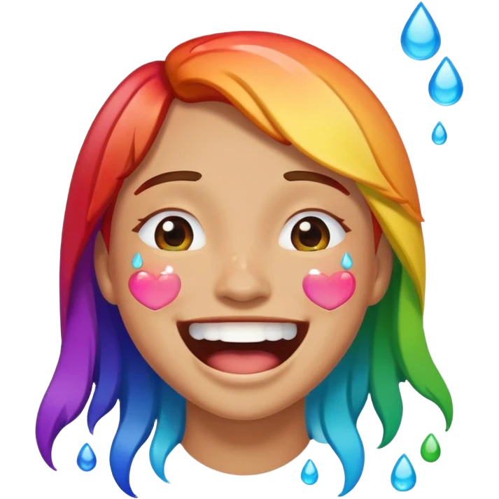 Laughing rainbow tears emoji