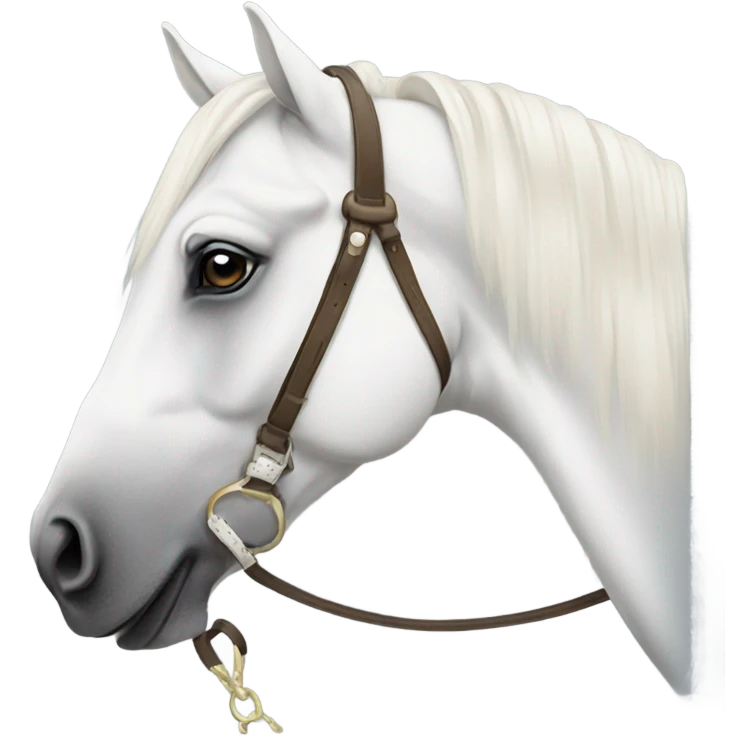 White Arabian horse with bridle  emoji