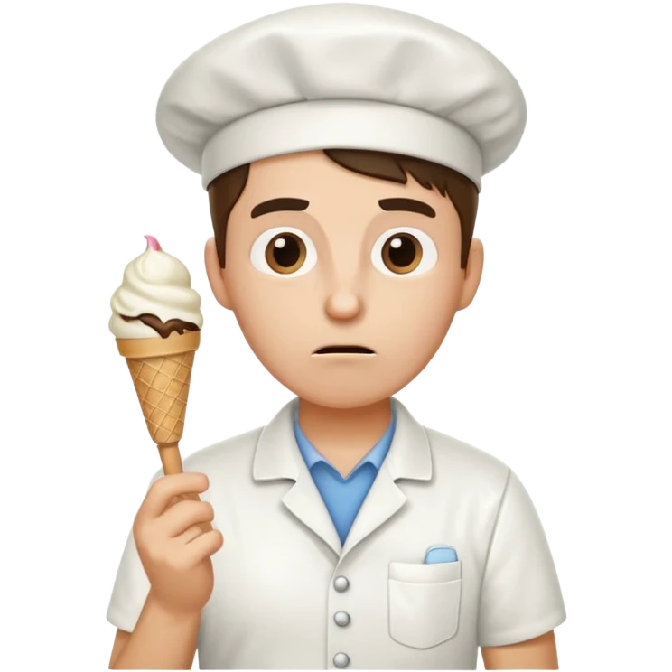 Icecream employee stressed  emoji