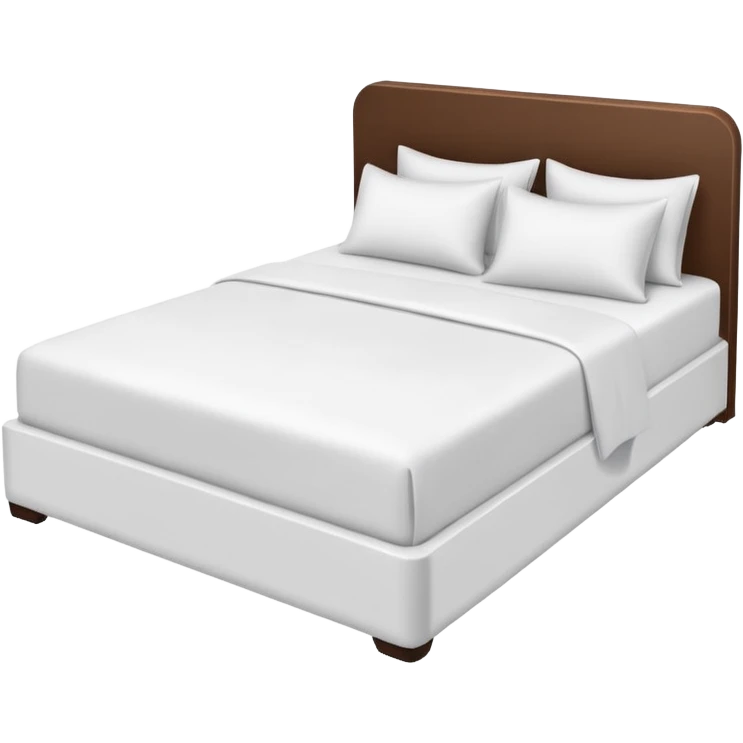 a modern white bed with white bedsheets emoji