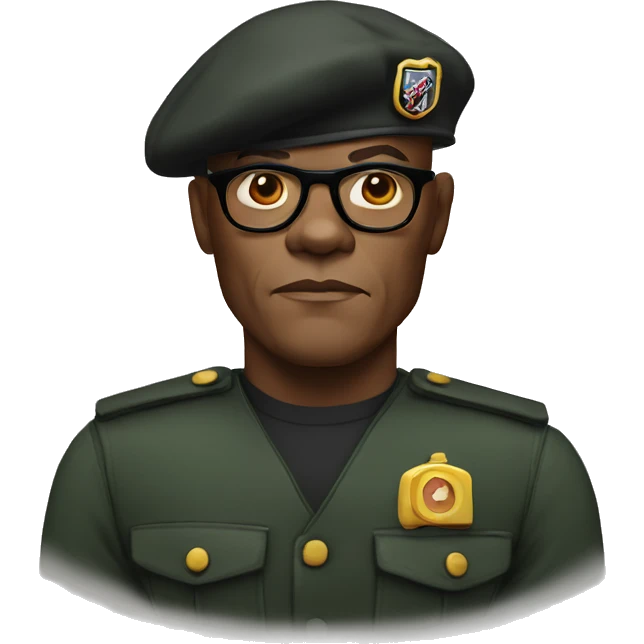 bald samuel l jackson serious wearing beret emoji