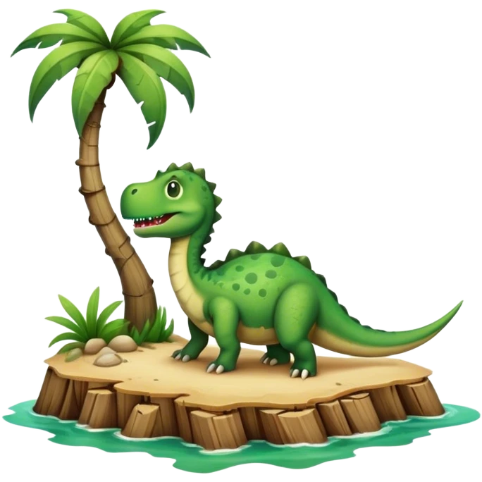 Dino on a desert island  emoji