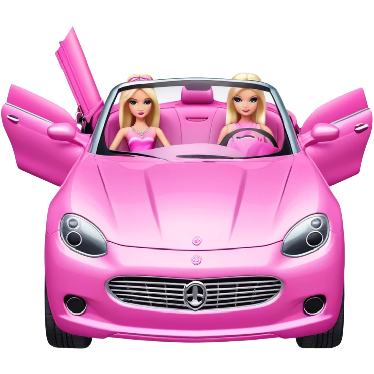 pink barbie convertible car emoji