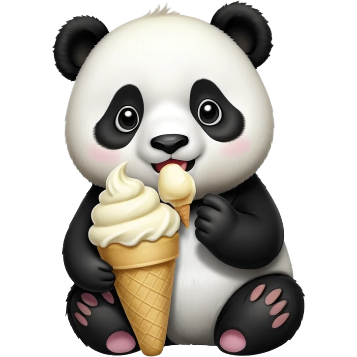 Panda eating ice cream emoji
