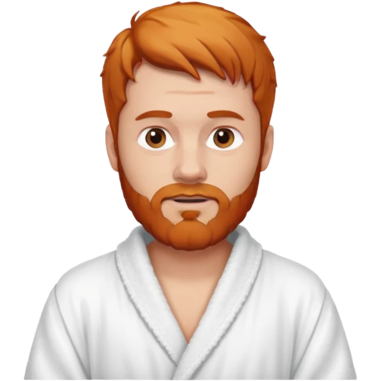 ginger hair bearded man with bath robe on his sholder emoji