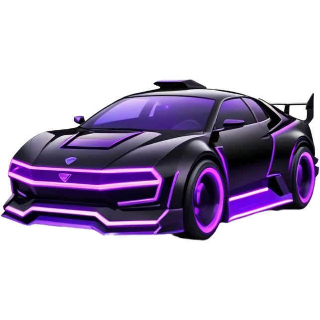 futuristic black and purple cyberpunk car emoji