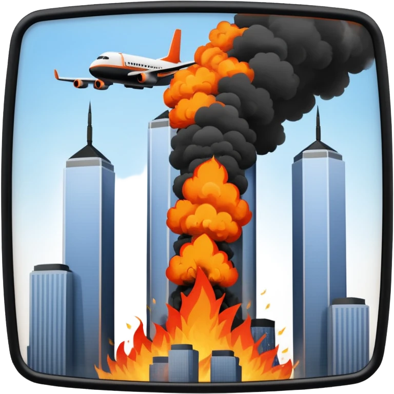 Osama bin laden crashing a plane towards the twin towers emoji