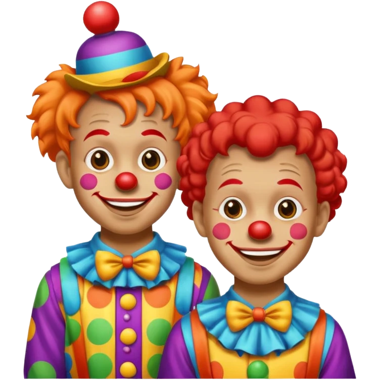 smiling boys in clown suit attire emoji