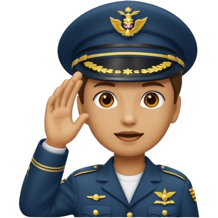 Emoji a la mitad saludo militar emoji