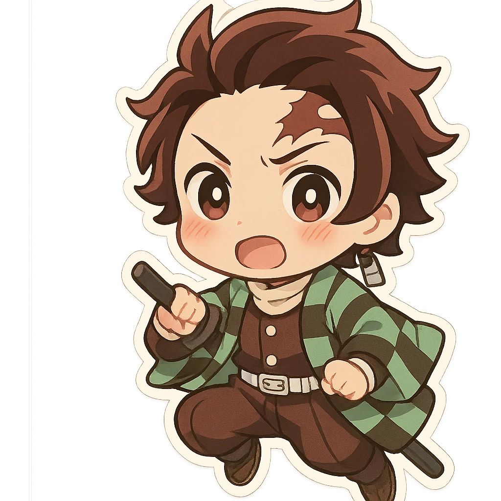 Chibi version of a Demon Slayer character, cute and expressive emoji