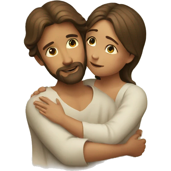 Jesus hugs a girl emoji