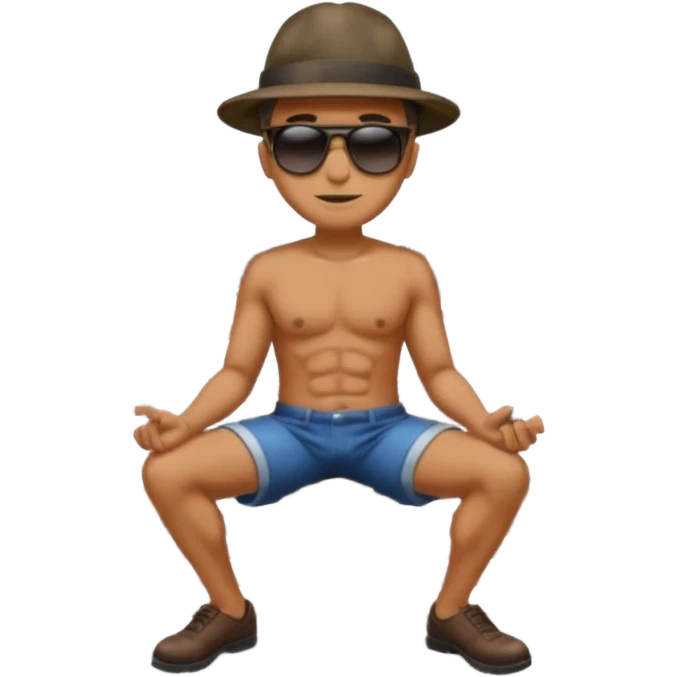 man rubbing butt which is on fire on railway emoji