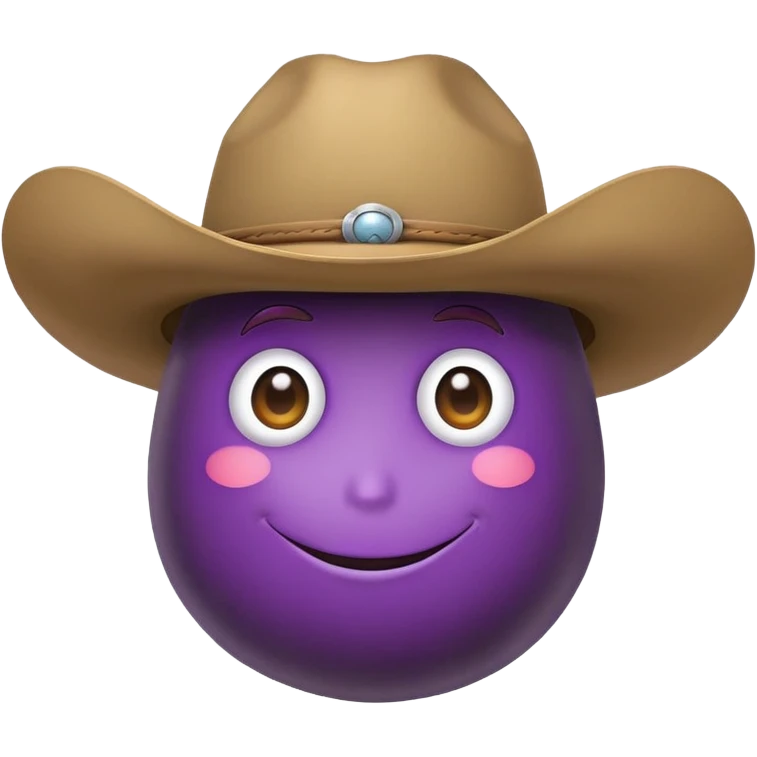 eggplant wearing cowboy hat emoji