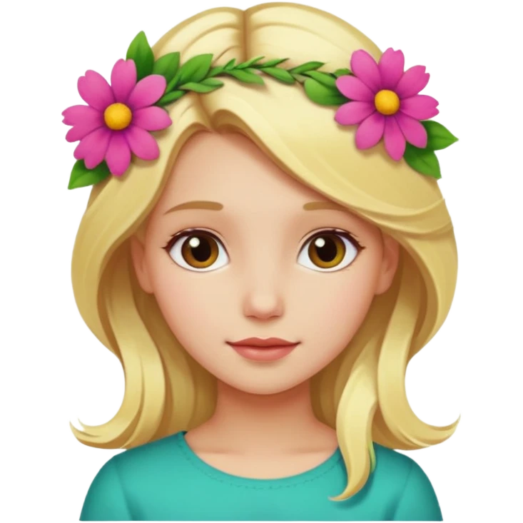 Girl profile picture with blonde hair and a flower in her hair emoji