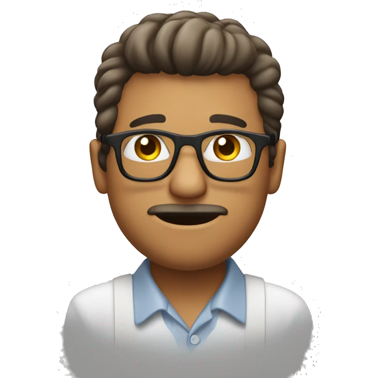 Hombre con pelo cort y babaco lentes  emoji