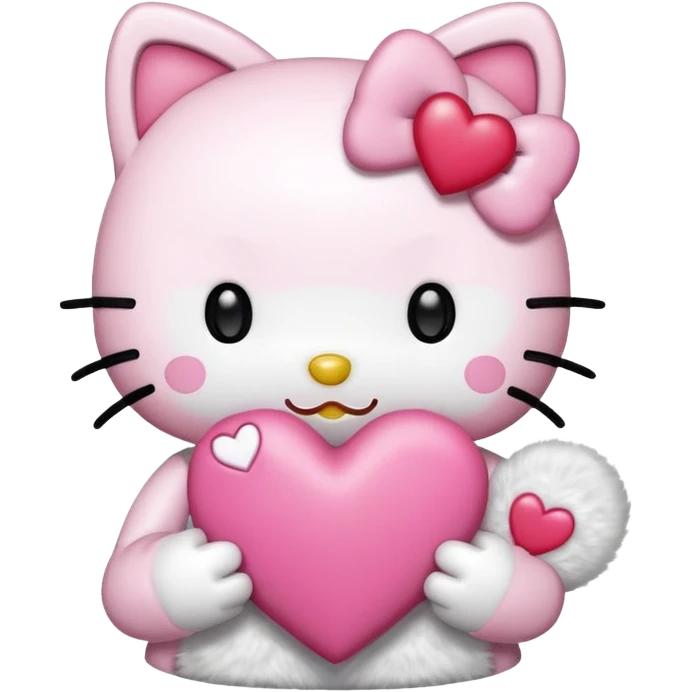 Hello kitty with a heart emoji