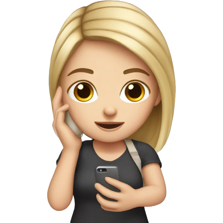 White girl with phone emoji