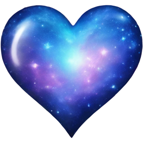 Shiny blue galaxy heart emoji
