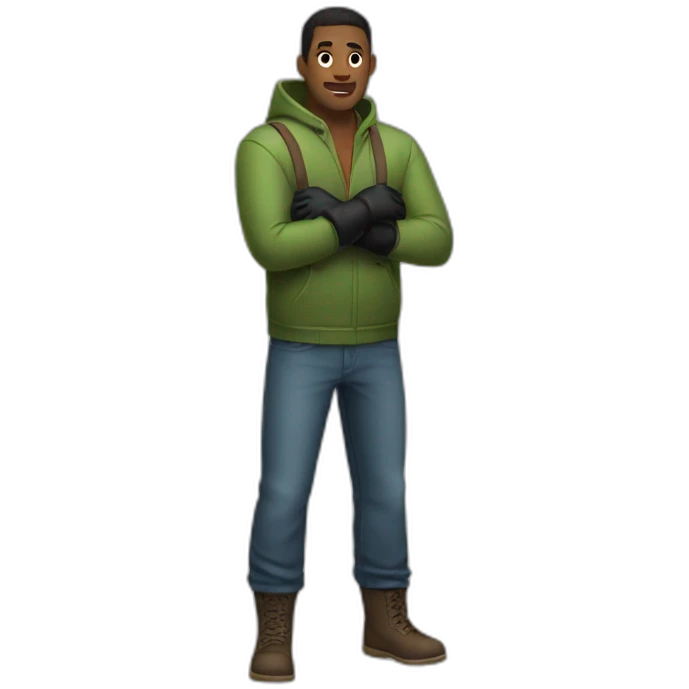man wearing gloves full body emoji