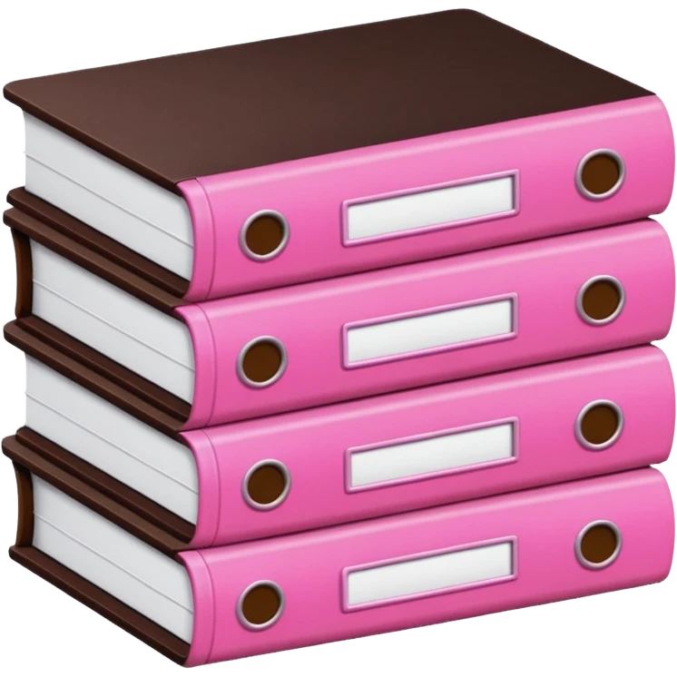 pink and dark brown file pile of 3 emoji