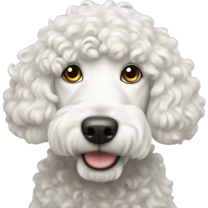 White doodle dog curly  emoji