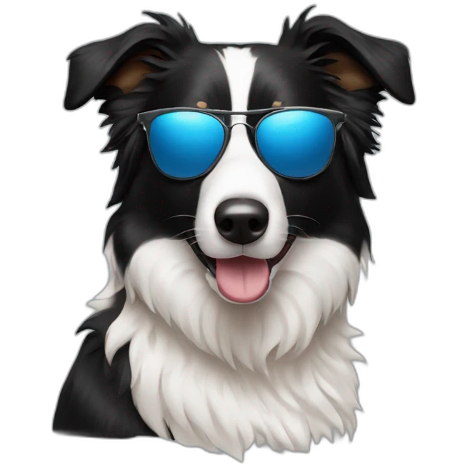border collie with sunglasses  emoji