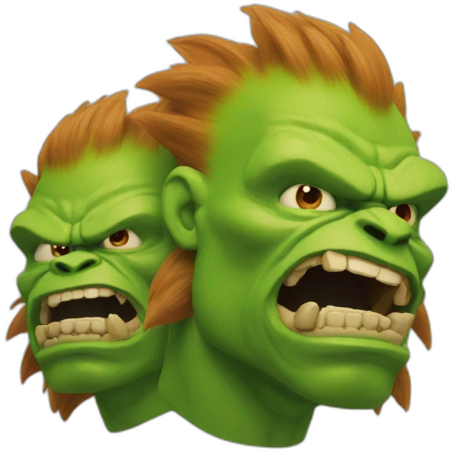 Blanka with two heads emoji