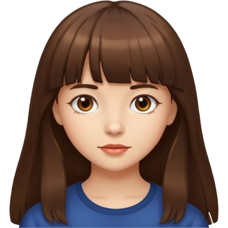 
girl with bangs and long brown hair emoji