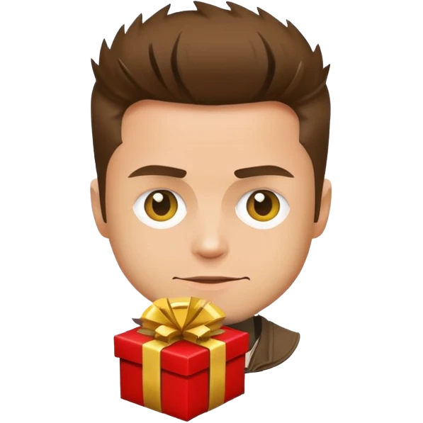 Tyler Durden from Fight Club presenting a gift, emoji style emoji